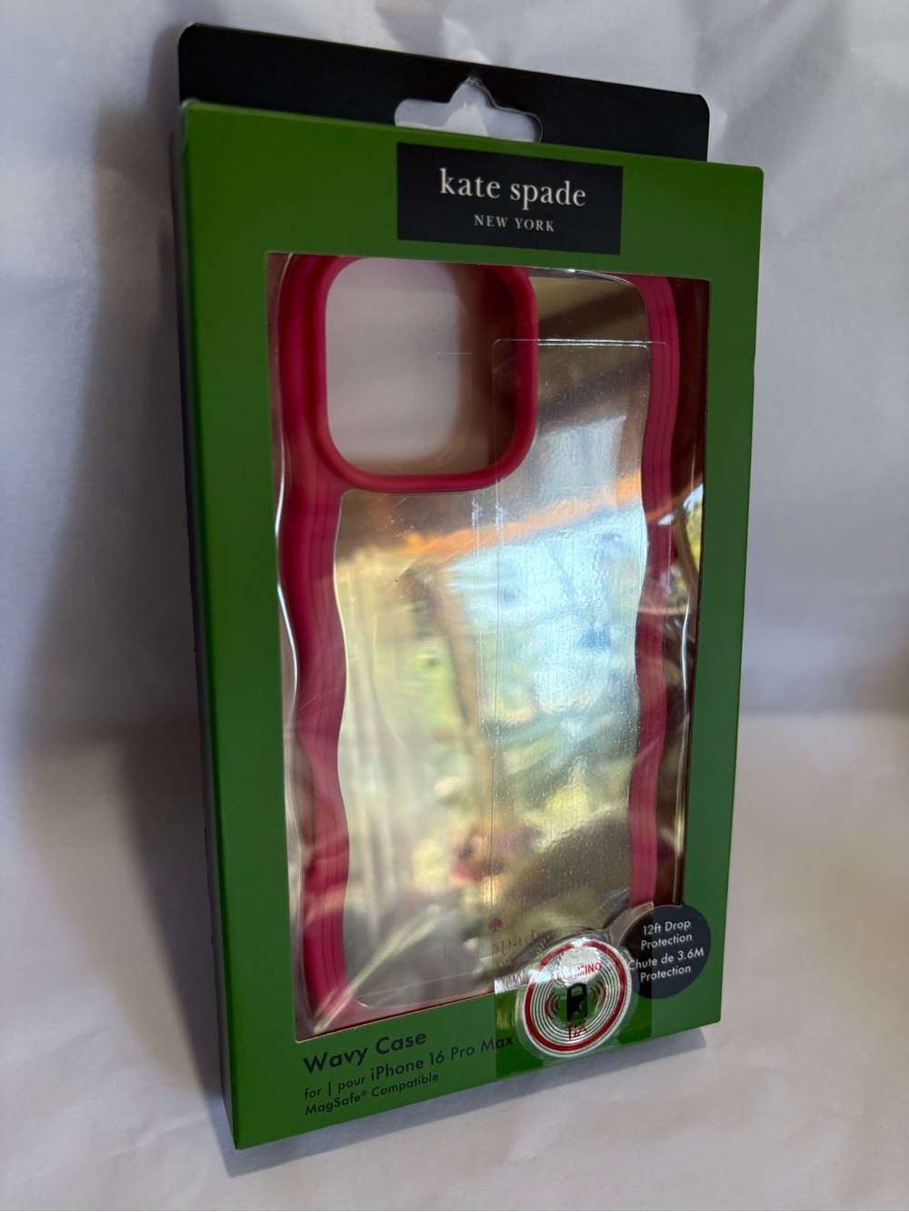 kate spade Pink Wavy iPhone Case with Clear Back